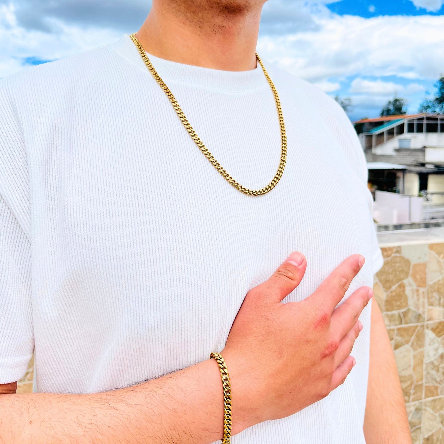 COMBO CUBANA CADENA + PULSERA